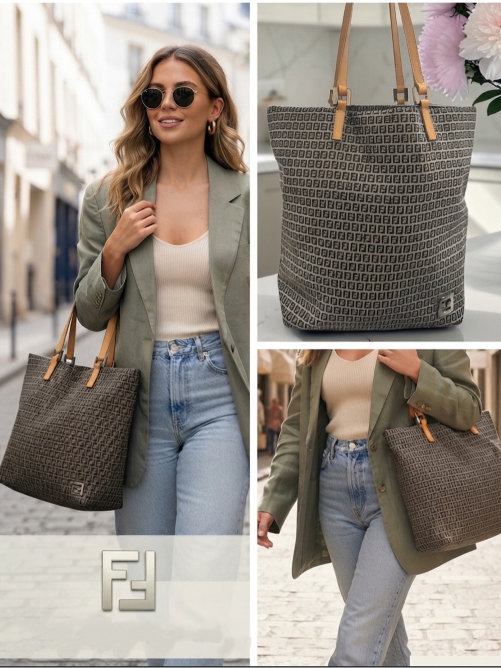 FENDI Zucchino Monogram‎ Canvas Tote Bag
Authentic - Y2K Vintage